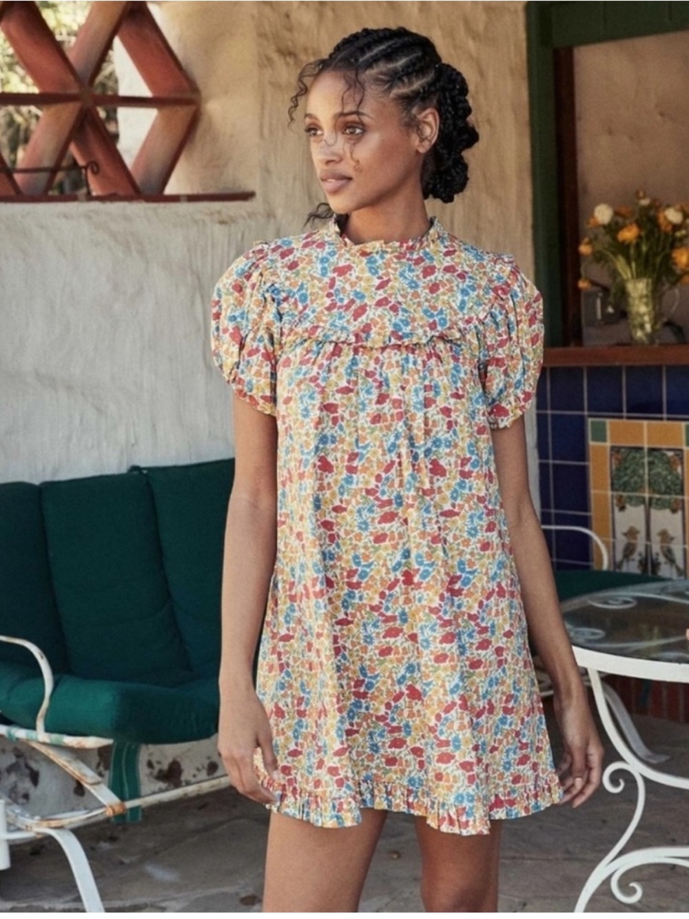 DOEN Alice Dress In Poppy And Daisy Floral Size S